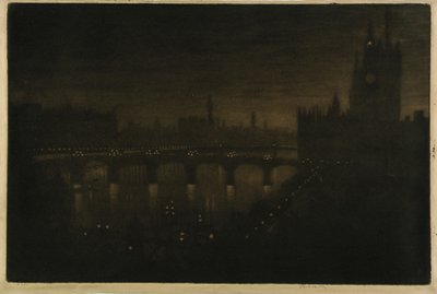 Une nuit à Westminster — Vu de la fenêtre de mon atelier - Joseph Pennell