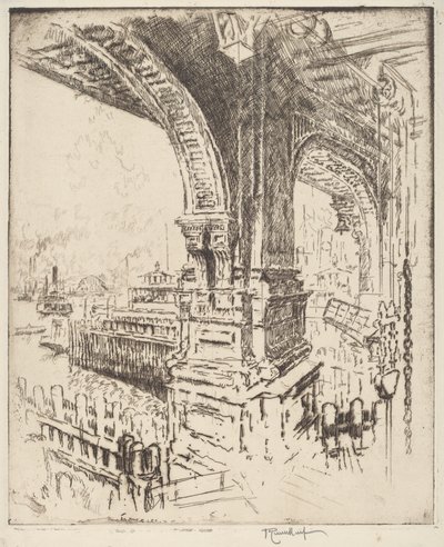 Dans le ferry, rue Cortlandt, New York - Joseph Pennell