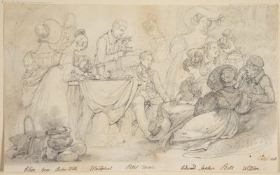 Pique-nique. 12 dames et messieurs en plein air - Joseph Petzl