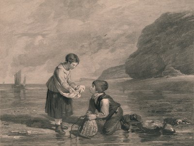 Jeunes pêcheurs de crevettes, début du 19ème siècle - Joseph Phelps