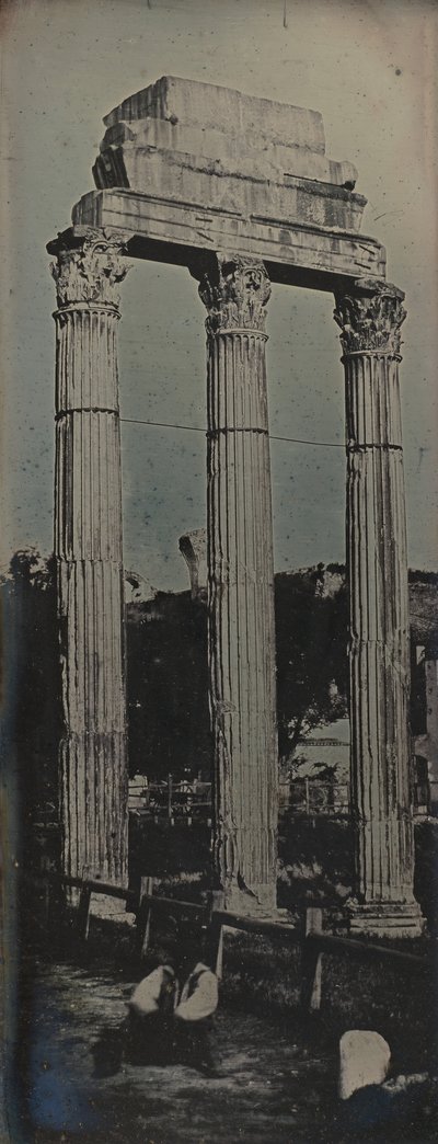 Façade Nord-Ouest, Temple de Castor et Pollux, Rome, 1842 - Joseph Philibert Girault De Prangey