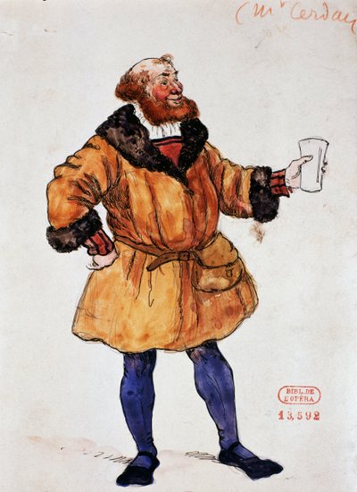 Costume pour le personnage de Brander dans La Damnation de Faust par Hector Berlioz, esquisse par Joseph Porphyre Pinchon (1871-1953) - Joseph Porphyre Pinchon