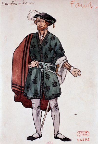 Costume pour le personnage de Faust dans La Damnation de Faust par Hector Berlioz, esquisse de Joseph Porphyre Pinchon (1871-1953) - Joseph Porphyre Pinchon