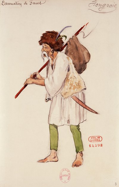 Costume pour le personnage de Hongrois dans La Damnation de Faust par Hector Berlioz, esquisse de Joseph Porphyre Pinchon - Joseph Porphyre Pinchon