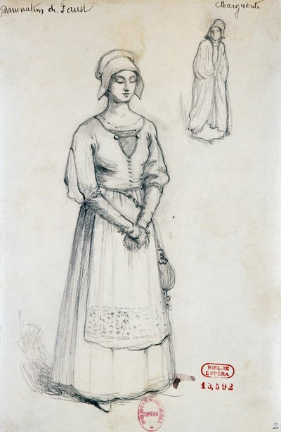 Costume pour le personnage de Marguerite dans La Damnation de Faust par Hector Berlioz, esquisse de Joseph Porphyre Pinchon (1871-1953) - Joseph Porphyre Pinchon