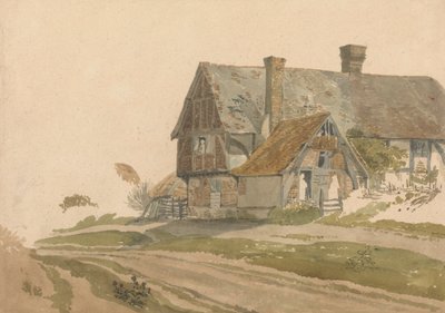 Ferme avec figures à la porte et à la fenêtre - Joseph Powell