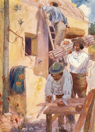 Les Huguenots construisent leurs maisons - Joseph Ratcliffe (after) Skelton
