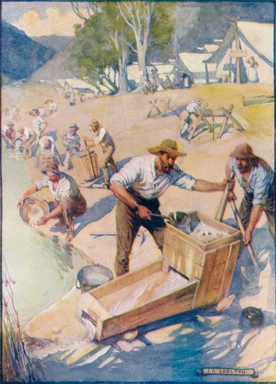 Toute la journée, le bruit de la pioche et le grondement du berceau se faisaient entendre, vers 1908, vers 1920 - Joseph Ratcliffe Skelton