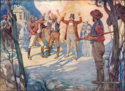 La diligence serait attaquée et tous les passagers volés, vers 1908, vers 1920 - Joseph Ratcliffe Skelton