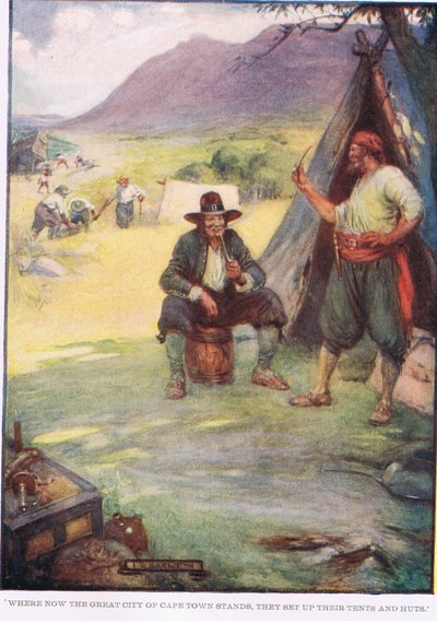 Où se dresse la grande ville du Cap, ils ont monté leurs tentes et huttes - Joseph Ratcliffe Skelton