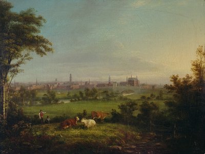 Leeds depuis les prés, c.1825 - Joseph Rhodes