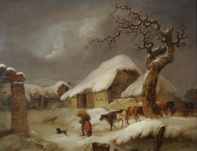 Neige dans la cour de la ferme - Joseph Rhodes