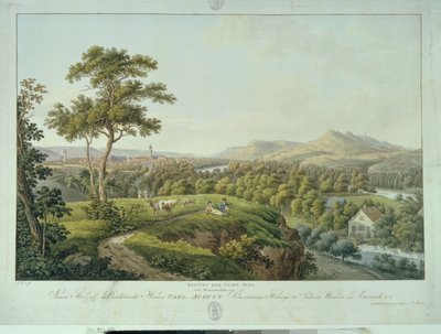Vue de Iéna depuis Rasenhuehlberg, c.1810 (eau-forte) - Joseph Roux