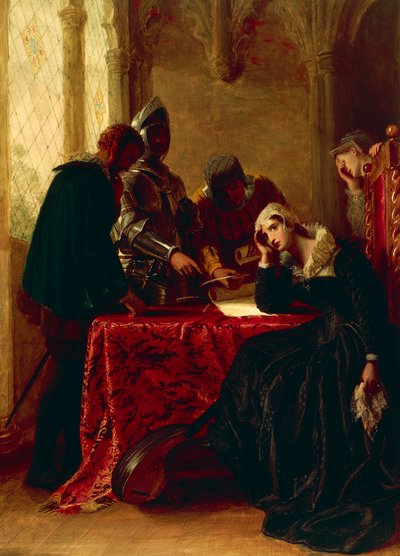 Abdication de Marie Stuart au château de Loch Leven, vers 1850 - Joseph Severn