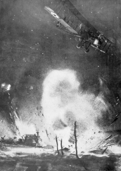 Bombardement aérien britannique sur les lignes allemandes, Première Guerre mondiale - Joseph Simpson