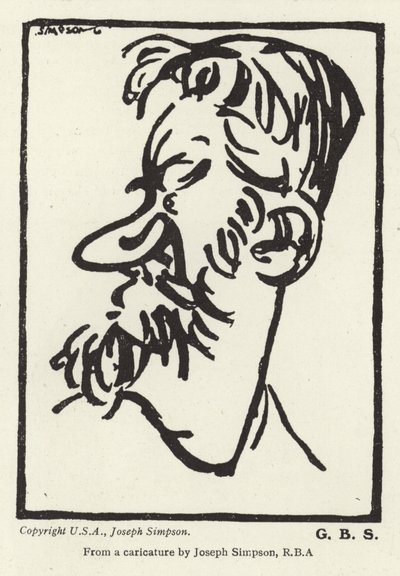 Caricature de George Bernard Shaw - Joseph Simpson