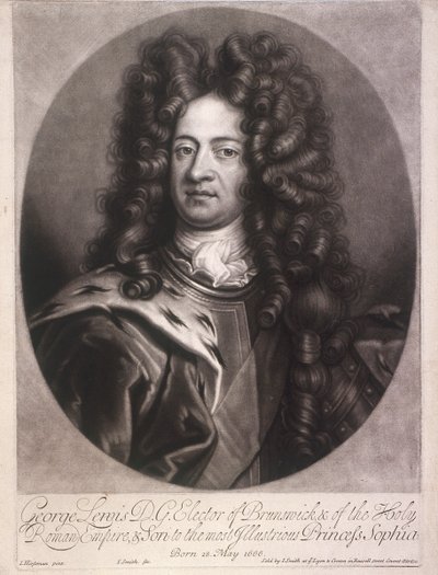 Portrait ovale de George I, roi de Grande-Bretagne, vers 1700 - Joseph Smith