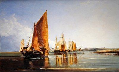 Une barge chargée à voile - Joseph Stannard