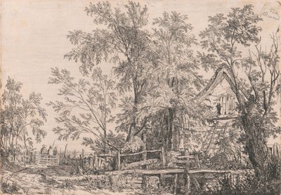 Cottage abandonné dans un paysage avec figures - Joseph Stannard