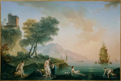 Jeunes filles se baignant au bord de la mer - Claude Joseph Vernet
