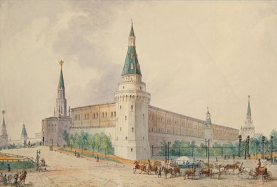 La place de la Résurrection et le jardin Alexandre à Moscou - Joseph Vivien