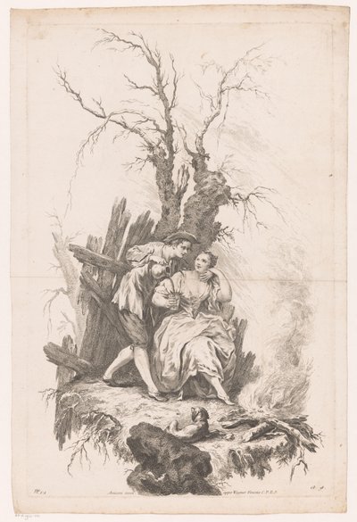 Homme et femme avec un chien près d