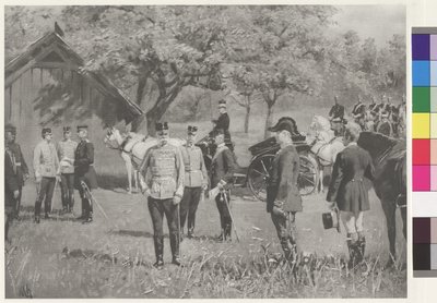 Empereur Franz Joseph I et Empereur Guillaume II sur la place du Rendezvous à Totis - Joseph Walter