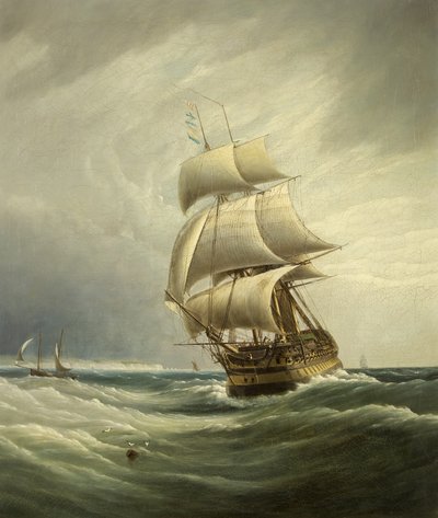 Navire à trois mâts avant le vent - Joseph Walter