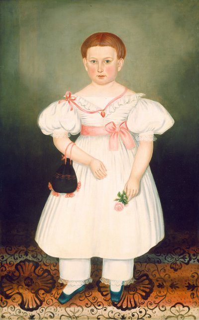 Fille avec réticule et rose, vers 1840 - Joseph Whiting Stock
