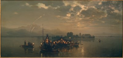Balade nocturne en barque sur le Chiemsee - Joseph Wopfner
