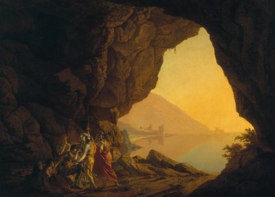 Une grotte dans le royaume de Naples, avec des bandits - Joseph Wright of Derby