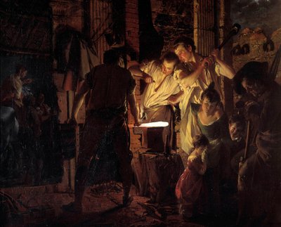 Atelier de maréchal-ferrant au 18e siècle - Joseph Wright of Derby