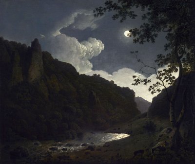 Dovedale au clair de lune - Joseph Wright of Derby