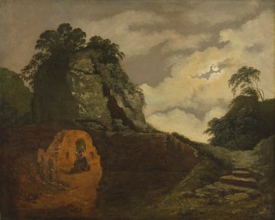 Tombeau de Virgile au clair de lune, avec Silius Italicus - Joseph Wright of Derby