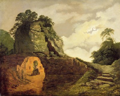 La tombe de Virgile au clair de lune avec Silius Italicus - Joseph Wright of Derby