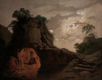 Tombeau de Virgile au clair de lune, avec Silius Italicus déclamant, 1779 - Joseph Wright of Derby