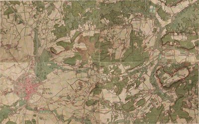 Carte de Loven ou Louvain - Leuven - Joseph de Ferraris