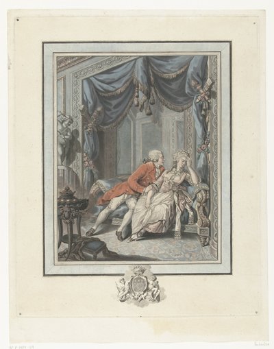 Jeune homme essayant de séduire une dame - Joseph de Longueil