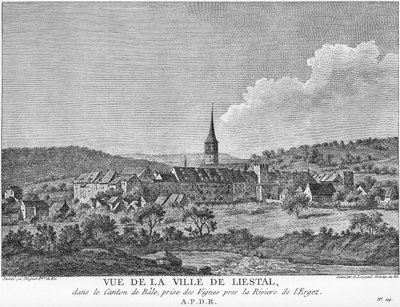 Vue de la ville de Liesthal dans le canton de Bâle, prise d