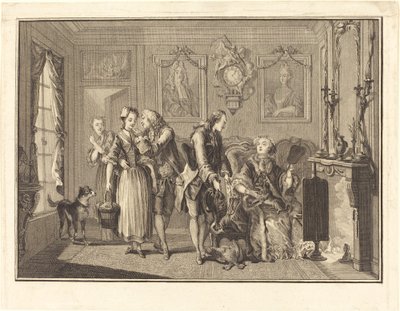 La jolie fermière - Joseph de Longueil after Charles Eisen