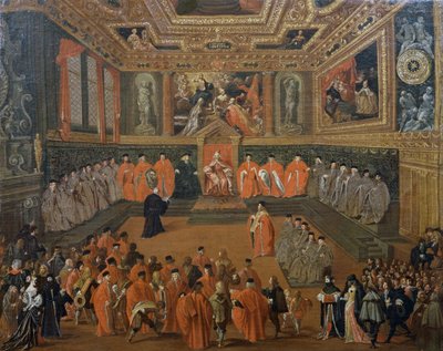 Audience du Doge dans la salle du Conseil du Palais des Doges, Venise - Joseph the younger Heintz