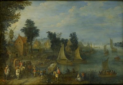 Village sur la rive d