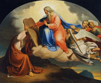 Dieu écrit les dix commandements à Moïse sur le mont Sinaï - Joseph von Fuhrich