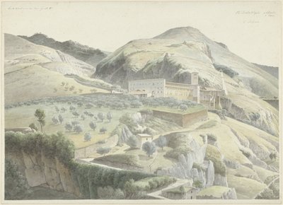 Paysage avec monastère près de Subiaco - Josephus Augustus Knip