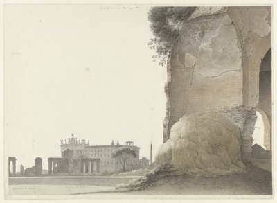La basilique de San Giovanni in Laterano, avec le temple de Minerva Medica au premier plan - Josephus Augustus Knip