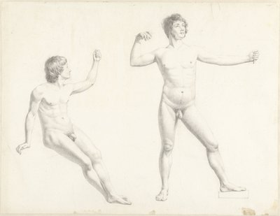 Deux études de nus masculins - Josephus Augustus Knip
