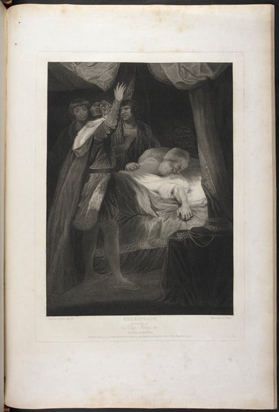 Deuxième partie du Roi Henri VI acte III scène III - Le roi Henri, Salisbury et Warwick ; le cardinal au lit - Joshua (after) Reynolds