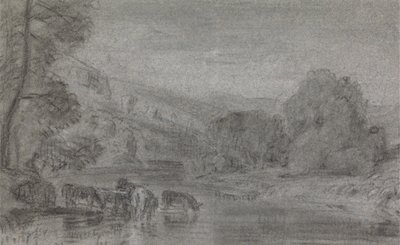 Paysage avec bétail s