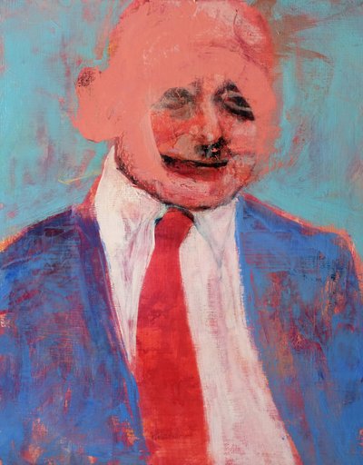 Homme en cravate rouge (abstrait) - Joshua Hoskins