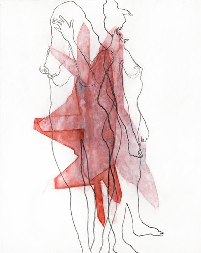 Formes fluides en rouge - Joshua Hoskins